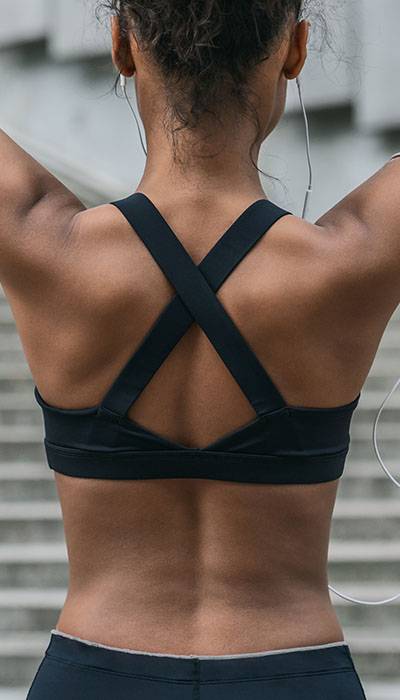 woman's back after working out