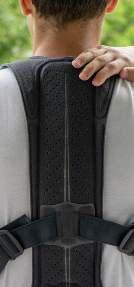 Man weaing back brace