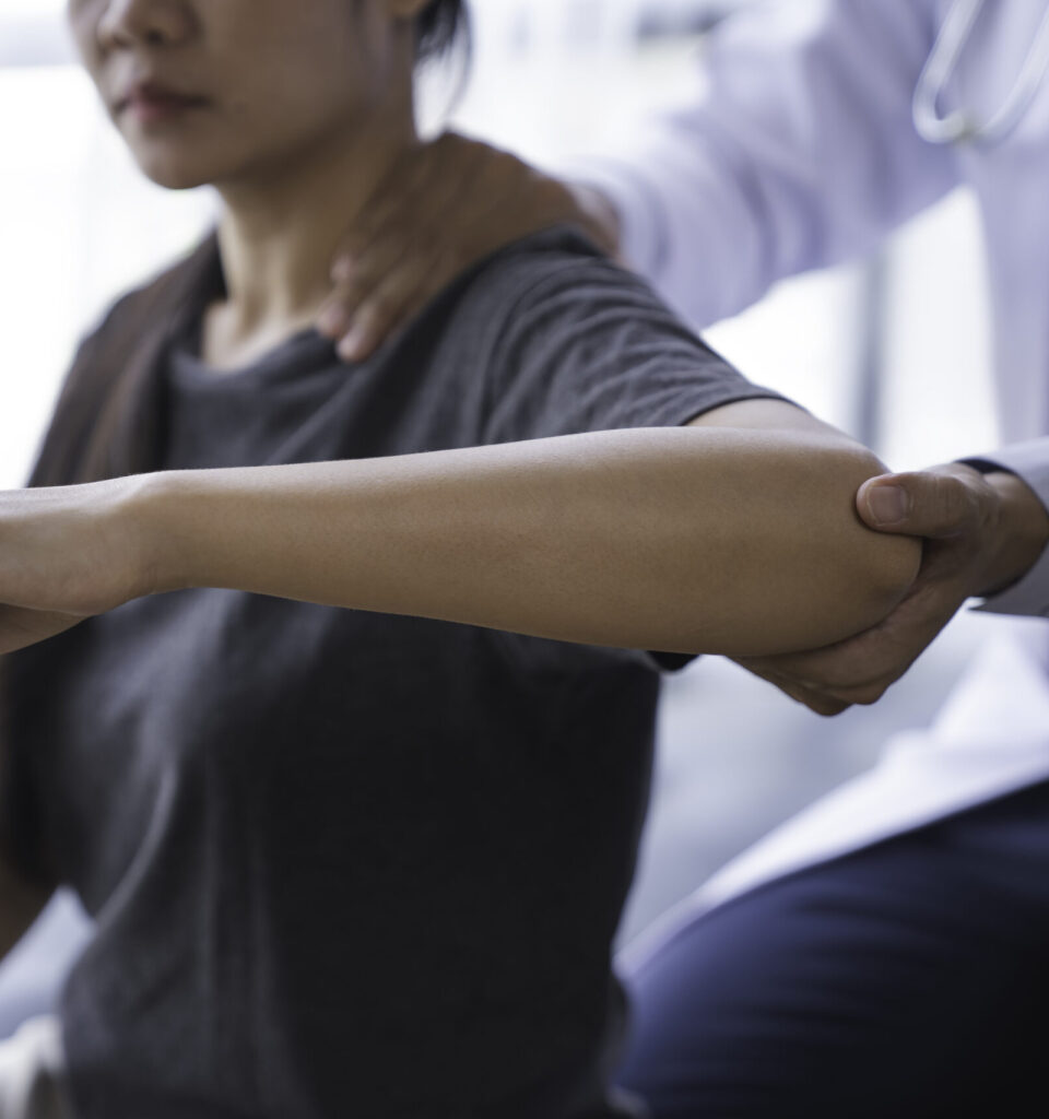 Woman being treated after a workers compensation accident